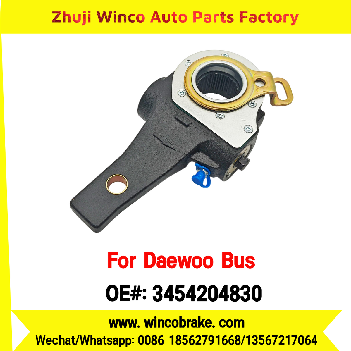 Winco OEM 3454204830 Automatic Slack Adjuster for Suit to Daewoo Truck and Bus 25 Teeth South Korea