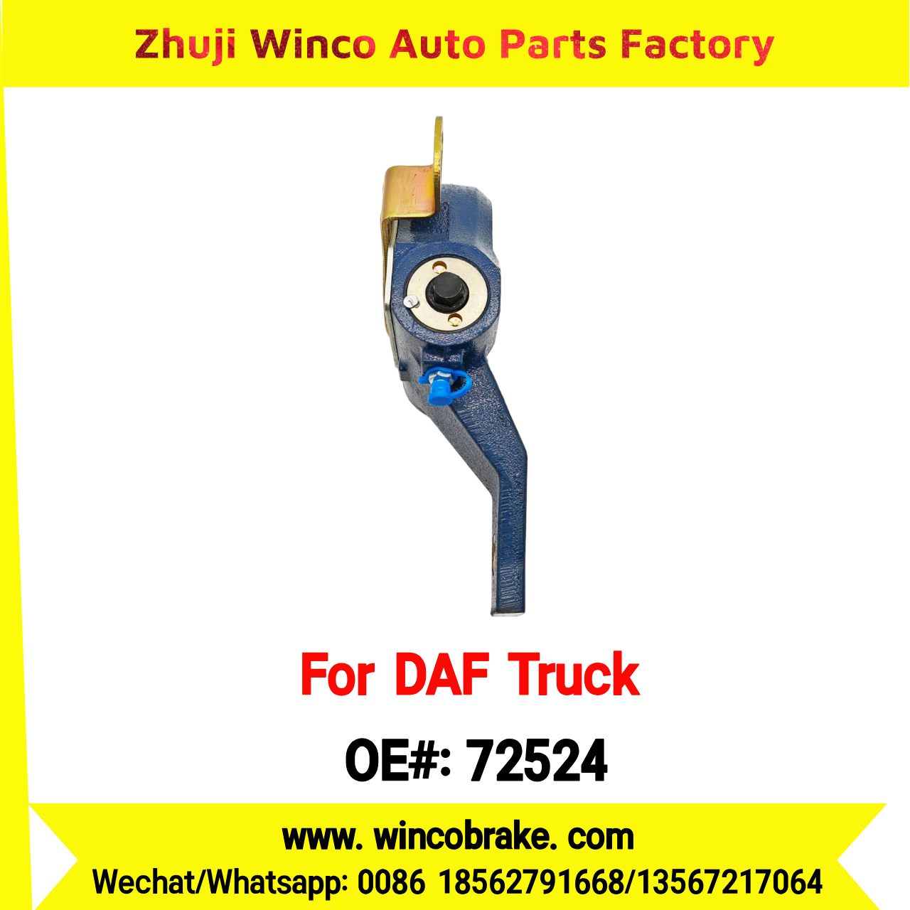 Winco OEM 72524 Automatic Slack Adjuster TO FIT DAF Truck OEM 0159557 Spline 10 Teeth Replaces Haldex 72524