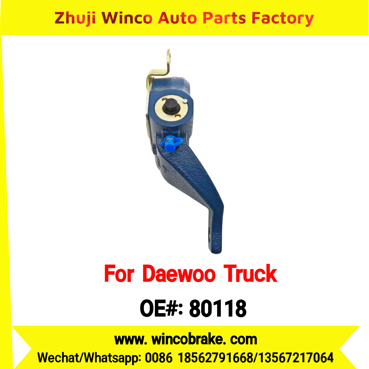Winco OEM 80118 Automatic Slack Adjuster Suit to DAEWOO Trucks Parts 25 Teeth South Korea Southeast Asia Market To Replace Haldex 80118