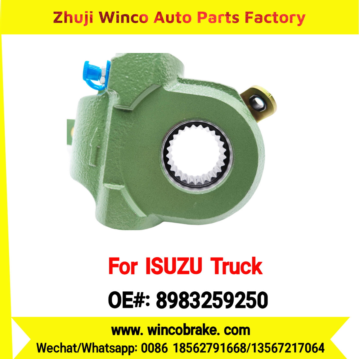 Winco OEM 8983259250 Automatic Slack Adjuster for Suit to Japanese ISUZU Trucks Spare Parts 25 Teeth to Fit Truck & Trailer for Southeast Asia Market