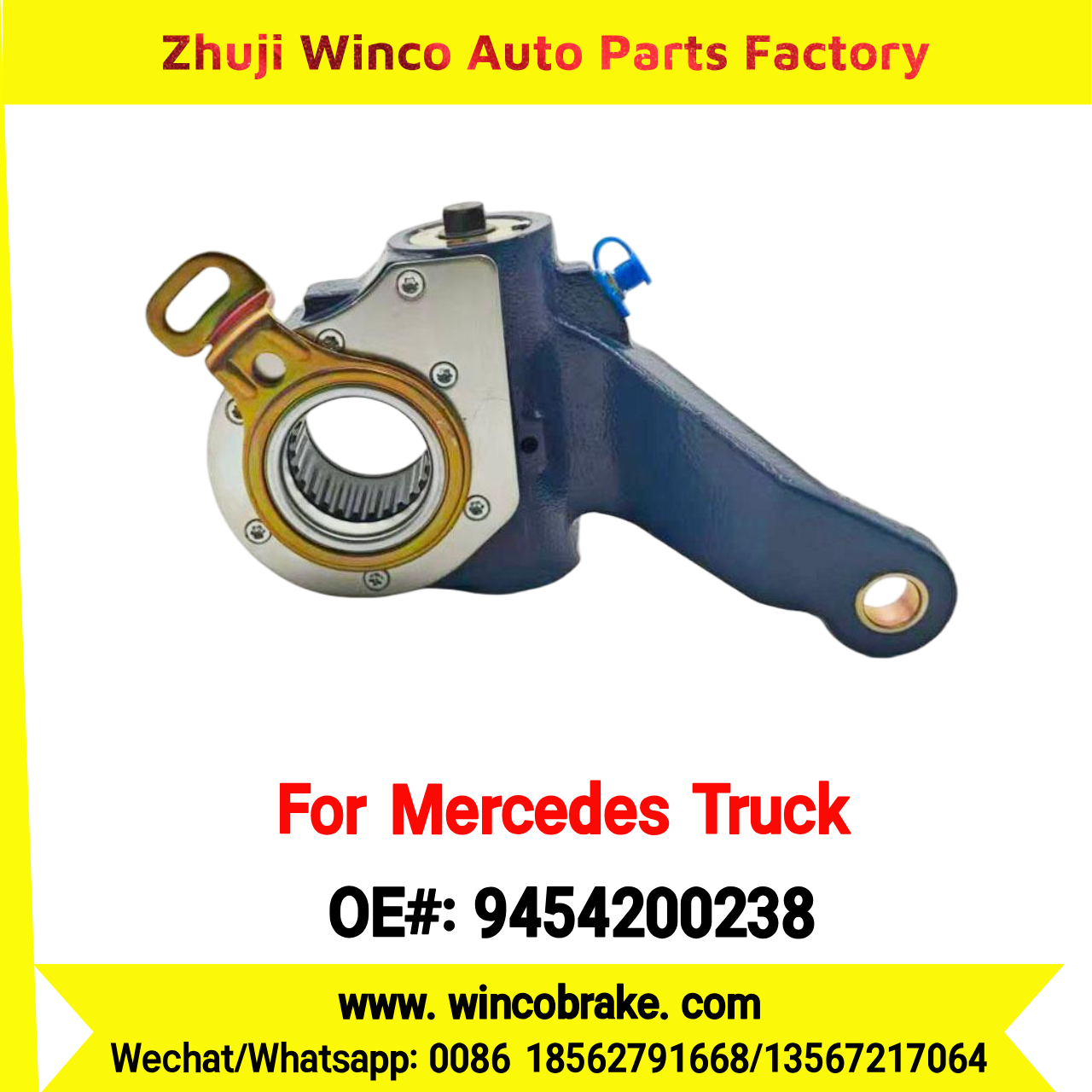 Winco OEM 9454200238 Brake Adjuster for Mercedes Benz Truck Automatic Slack Adjuster Auto Parts Brake Adjusting Arm Haldex TO FIT MERCEDES Trucks 26 Teeth Replace Haldex
