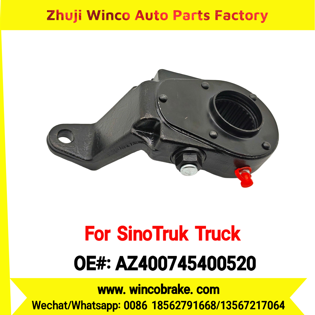 Winco OEM AZ400745400520 Manual Slack Adjuster for Suit to China Sinotruk Truck HOWO FRONT WHEEL 26 Teeth SPARE PARTS