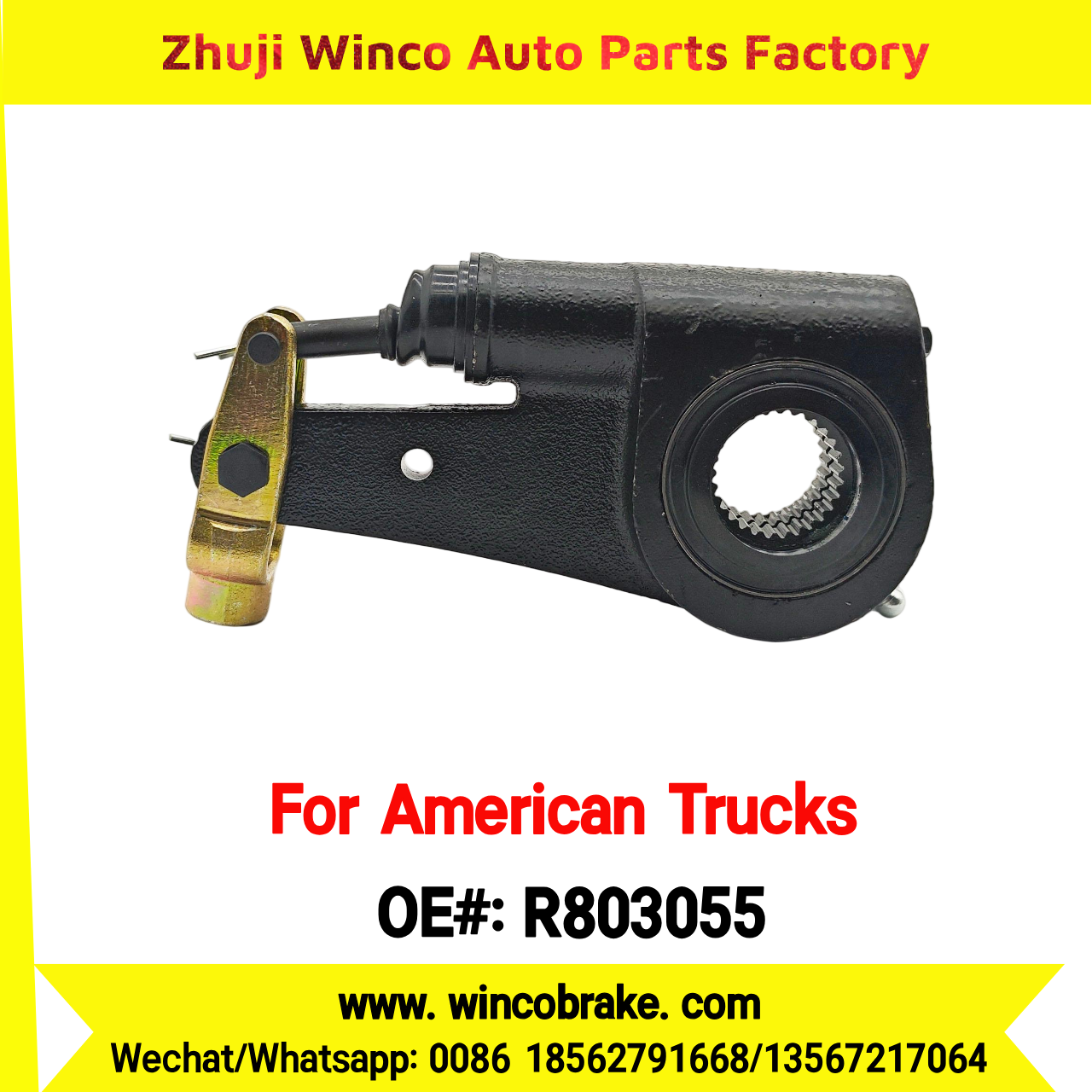 Winco OEM R803055 Automatic Slack Adjuster for Truck Brake Systems 6''- 28 TEETH TYPE 2 Meritor R803055 Replacement SUIT TO AMERICAN TRUCKS