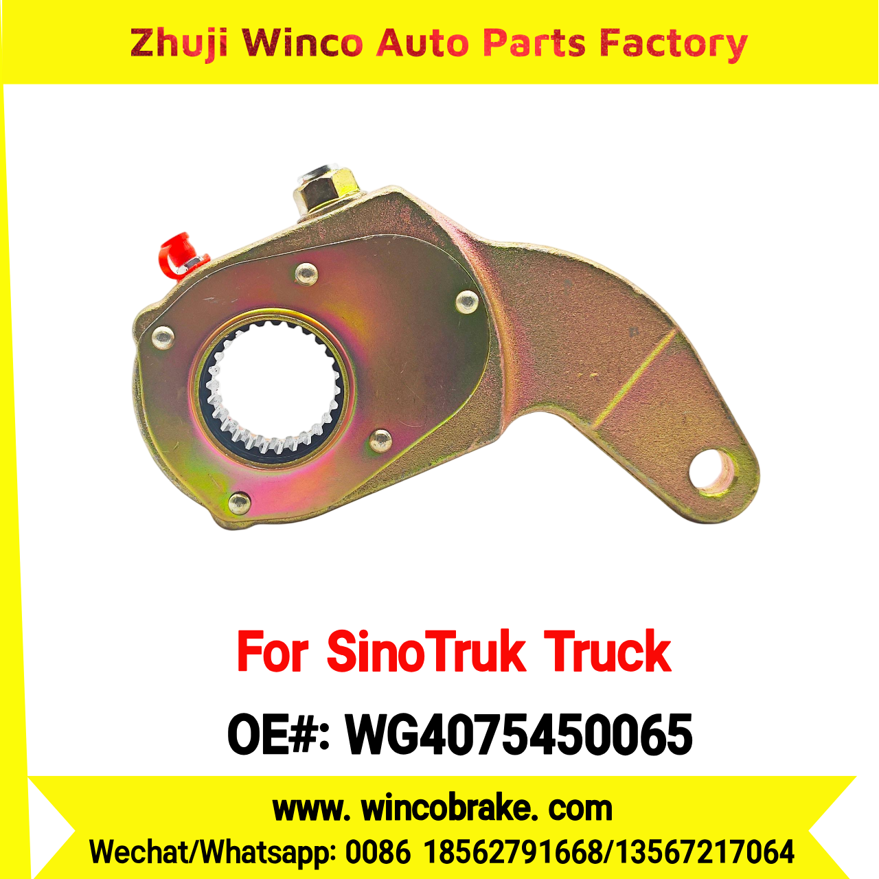Winco OEM WG4075450065 Manual Slack Adjuster for Suit to China Sinotruk Truck HOWO SITRAK 26 Teeth SPARE PARTS