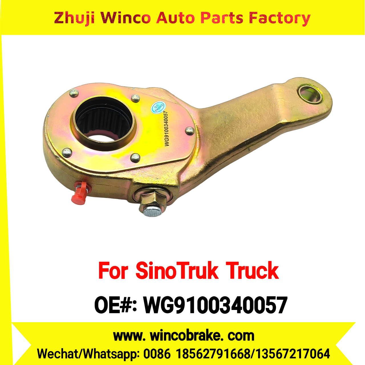 Winco OEM WG9100340057 Manual Slack Adjuster for Suit to China Sinotruk Truck LH Howo Styer Back 19 Teeth SPARE PARTS