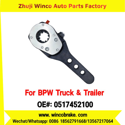 Winco OEM 0517452100 Manual Brake Slack Adjuster for BPW Truck Replace Haldex Straight 3 Holes 10 Teeth