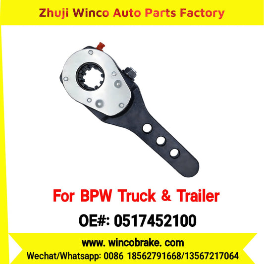 Winco OEM 0517452100 Manual Brake Slack Adjuster for BPW Truck Replace Haldex Straight 3 Holes 10 Teeth