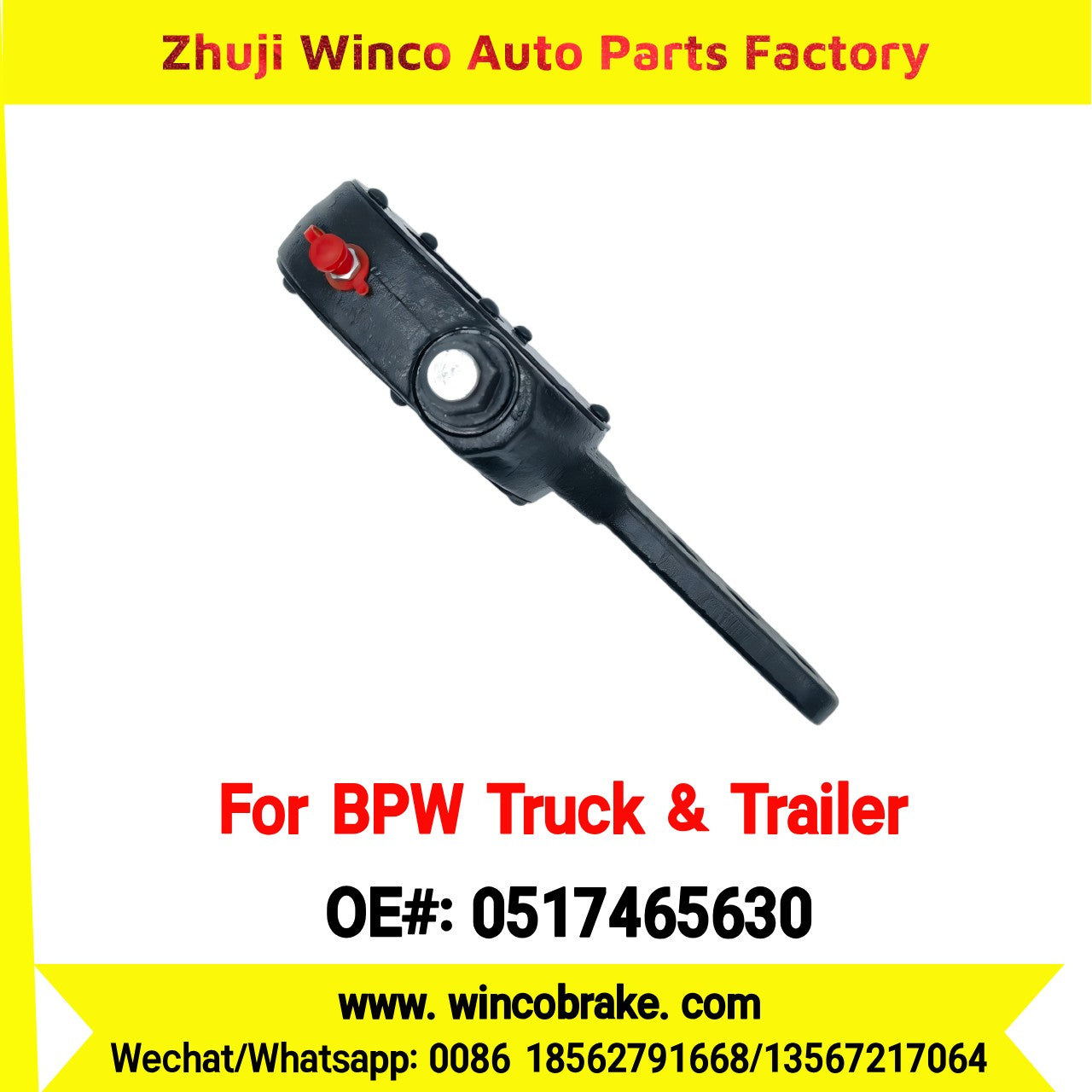 Winco OEM 0517465630 Manual Brake Slack Adjuster for BPW Truck Replace Haldex 3 Holes 10 Teeth