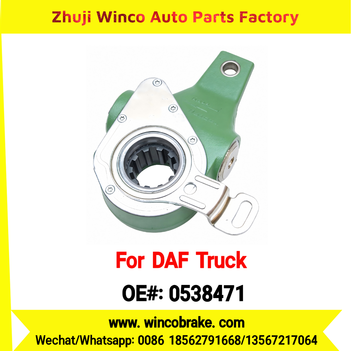 Winco OEM 0538471 Automatic Slack Adjuster TO FIT DAF Truck Spline 10 Teeth Replaces Haldex 72587