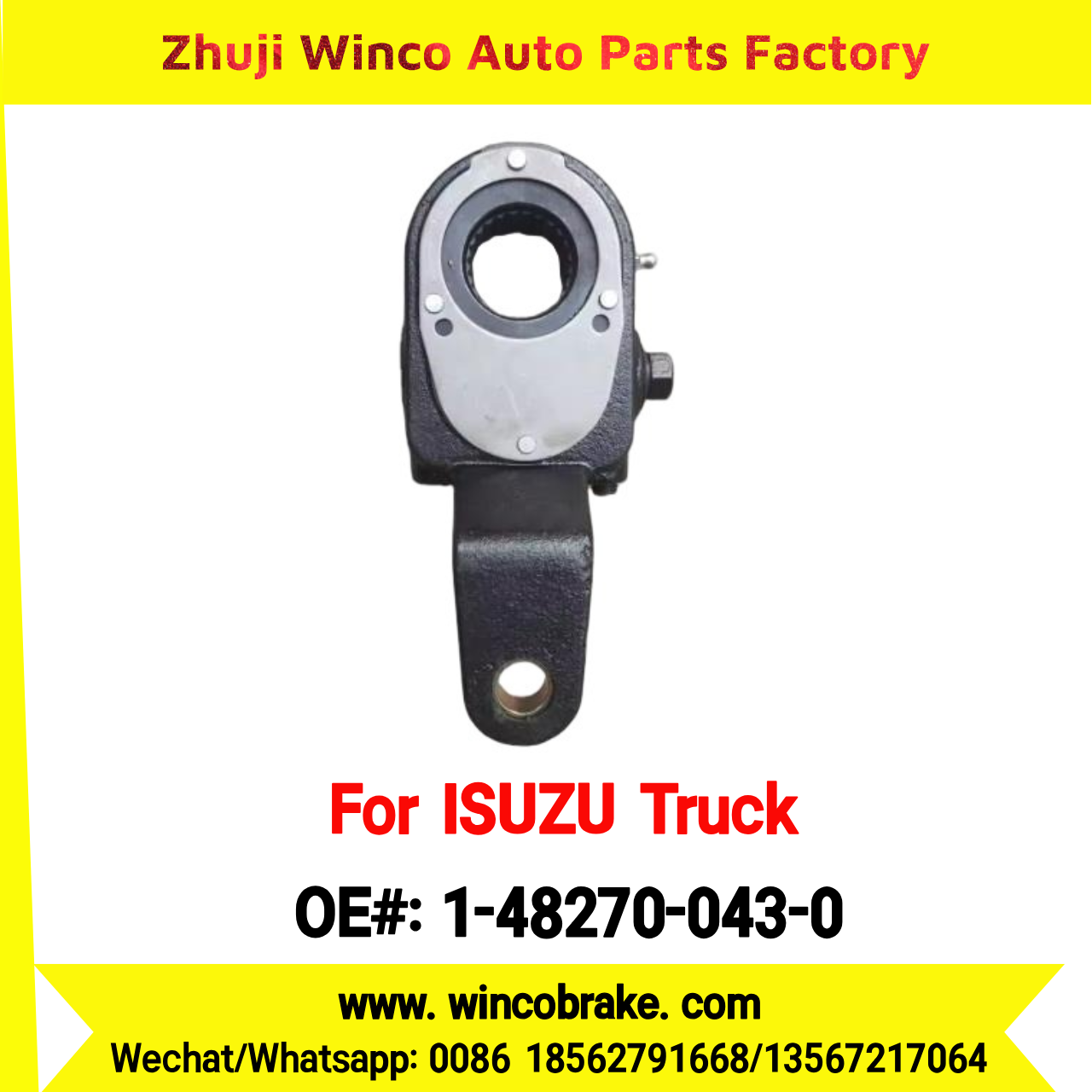 Winco OEM 1-48270-043-0 Manual Slack Adjuster for Suit to Japanese ISUZU Trucks 10PE1 EXR CXZ 25 Teeth Spare Parts to Fit Trailer for Southeast Asia Market