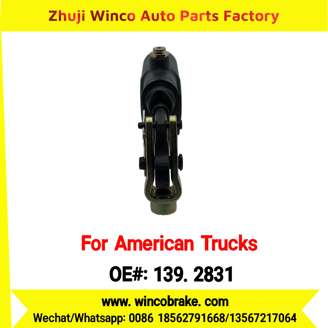 Winco OEM 139.2831 Automatic Slack Adjuster Replace R801073 1-1/2''-28 SPLINE, 5.5'' ARM LENGTH SUIT TO AMERICAN TRUCKS