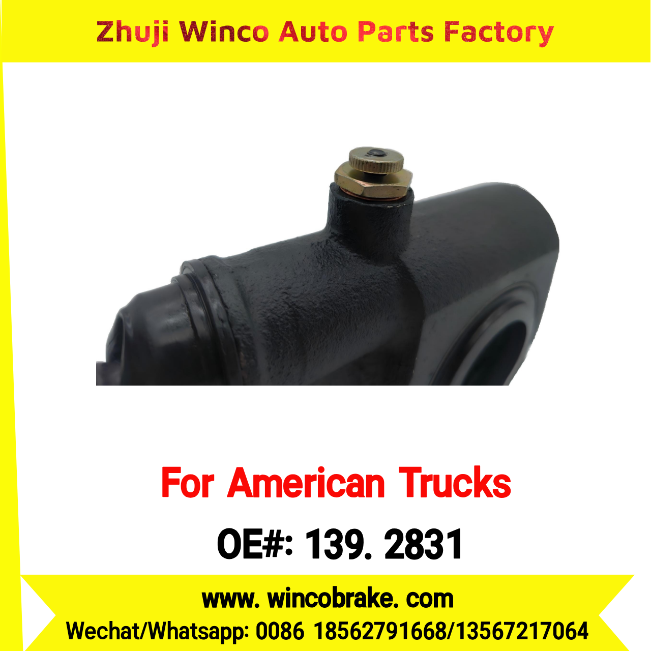 Winco OEM 139.2831 Automatic Slack Adjuster Replace R801073 1-1/2''-28 SPLINE, 5.5'' ARM LENGTH SUIT TO AMERICAN TRUCKS