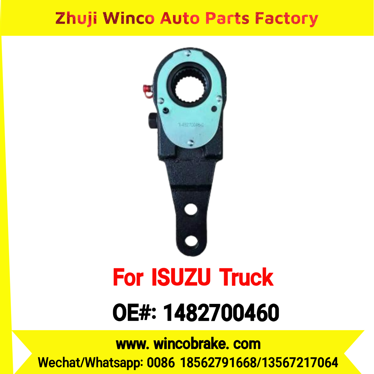 Winco OEM 1482700460 Manual Slack Adjuster for Suit to Japanese ISUZU Trucks FVR EXR CXZ LH 25 Teeth Spare Parts to Fit Trailer for Southeast Asia Market