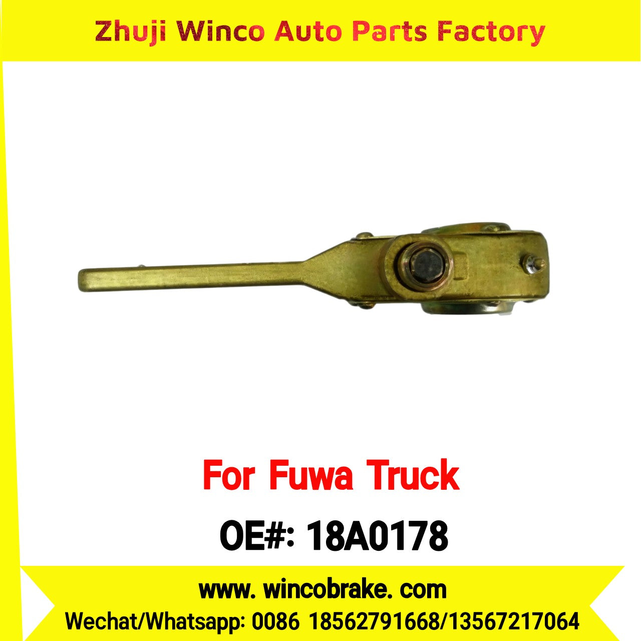 Winco OEM 18A0178 Manual Slack Adjuster for Suit to China Fuwa Trucks TRAILER FUWA AXLE 4 Hole 37 Teeth Brake Systems