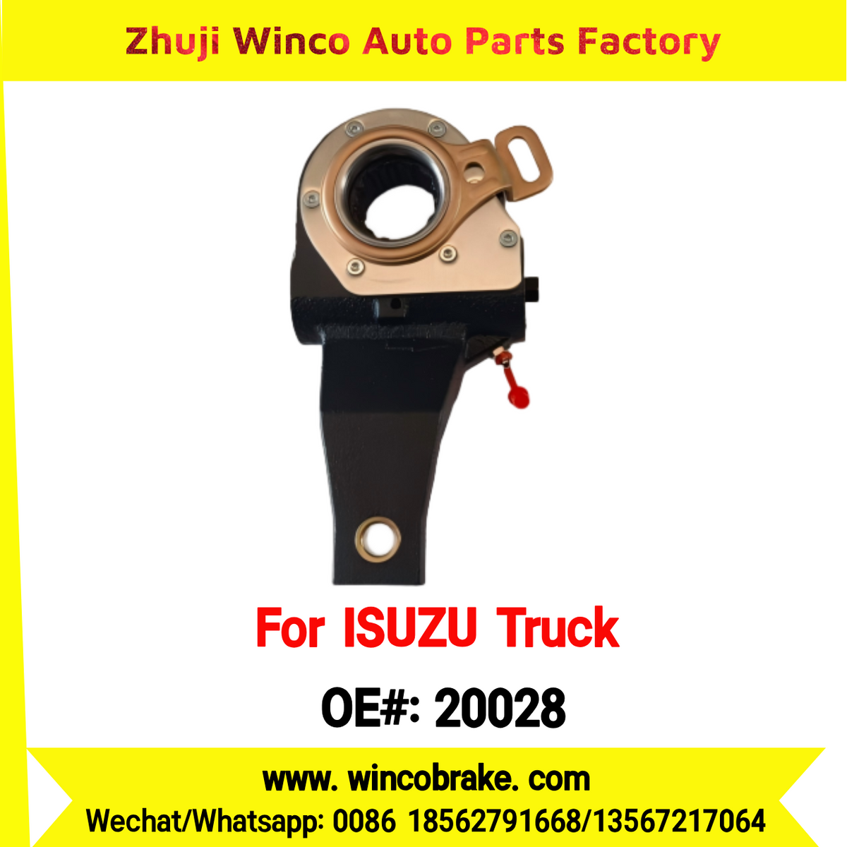 Winco OEM 20028 Automatic Slack Adjuster Rear 14 Teeth for Suit to Japanese ISUZU Trucks Spare Parts Hino 500 to Fit Truck & Trailer for Southeast Asia Market