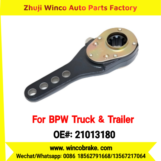 Winco OEM 21013180 Manual Brake Slack Adjuster for BPW Axle Truck & Trailer Straight 4 Holes 10 Teeth Replace Haldex Bendix Meritor Gunite Howo Bpw Nissan Volvo Scania Truck Axle