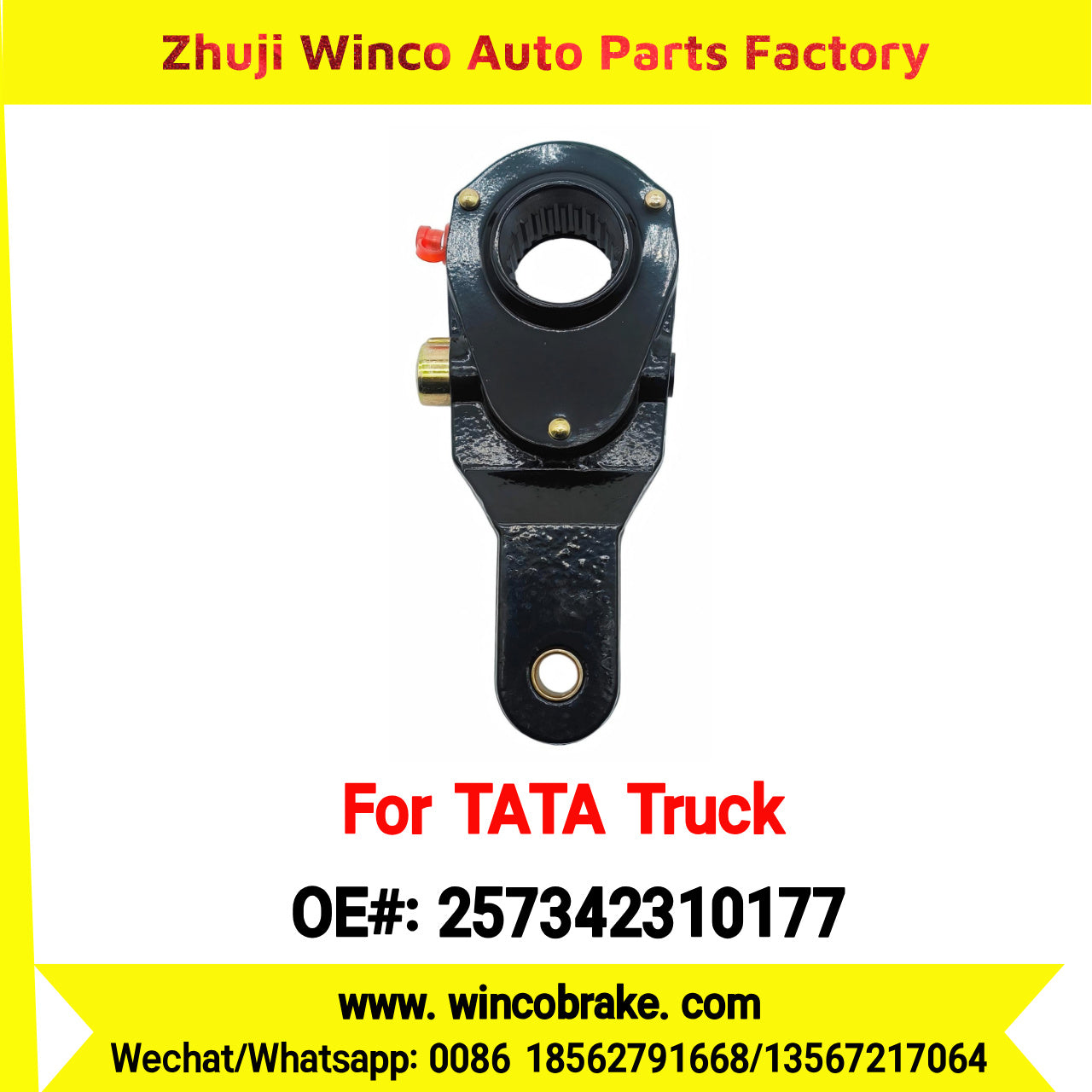 Winco OEM 257342310177 Manual Slack Adjuster for India Series TATA Trucks Parts TATA MOTORS Rear Left 1 Hole 24 TEETH MEI MSA 18-03 New Condition Brake Assembly