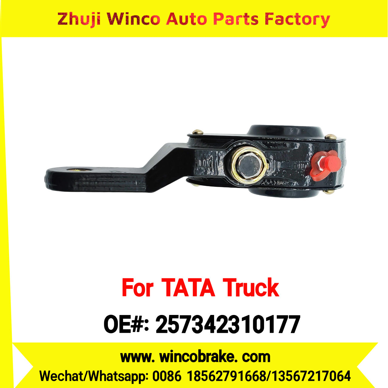 Winco OEM 257342310177 Manual Slack Adjuster for India Series TATA Trucks Parts TATA MOTORS Rear Left 1 Hole 24 TEETH MEI MSA 18-03 New Condition Brake Assembly