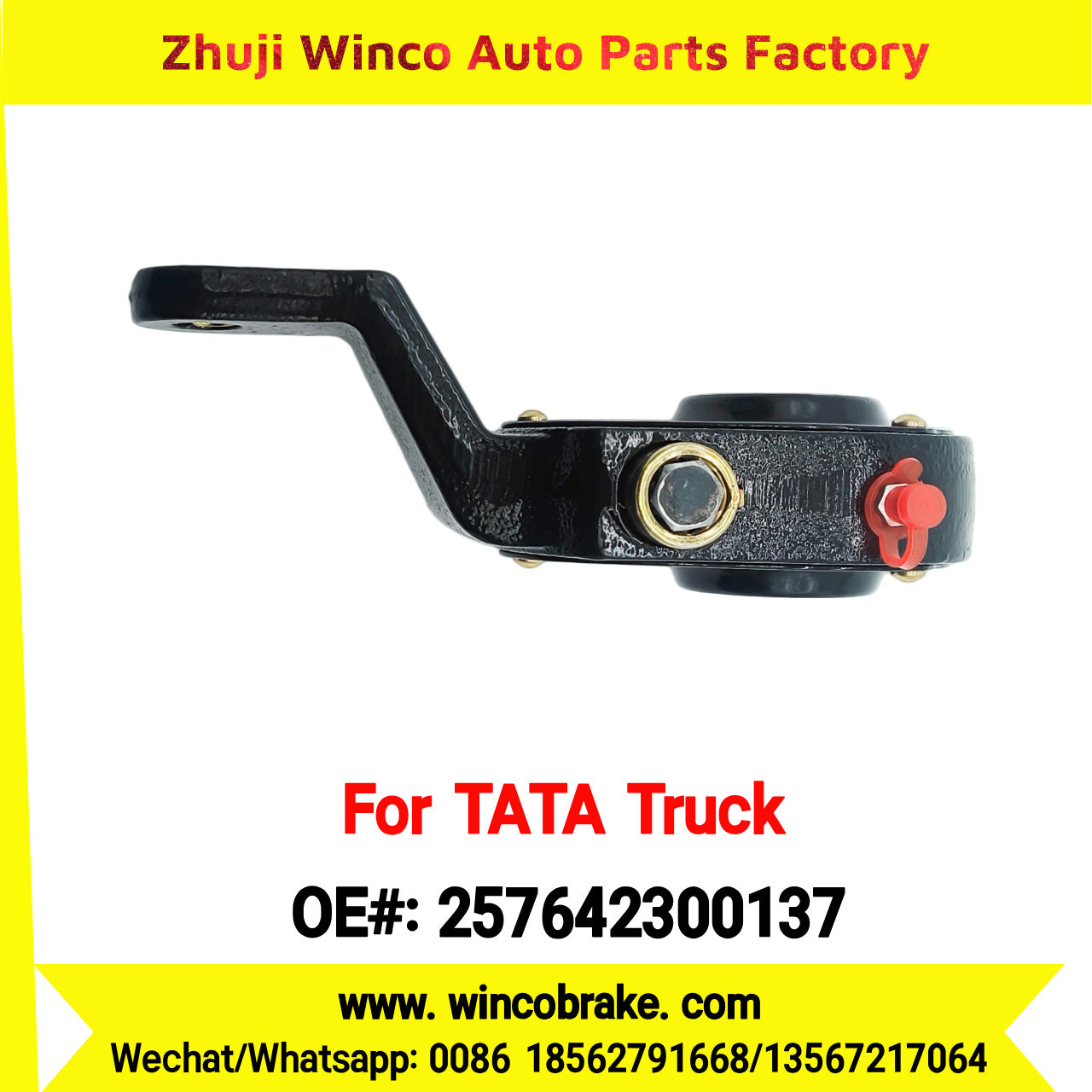 Winco OEM 257642300137 Manual Slack Adjuster for India Series TATA Trucks Parts TATA MOTORS Rear Right 1 Hole 24 TEETH MEI MSA 18-36 New Condition Brake Assembly