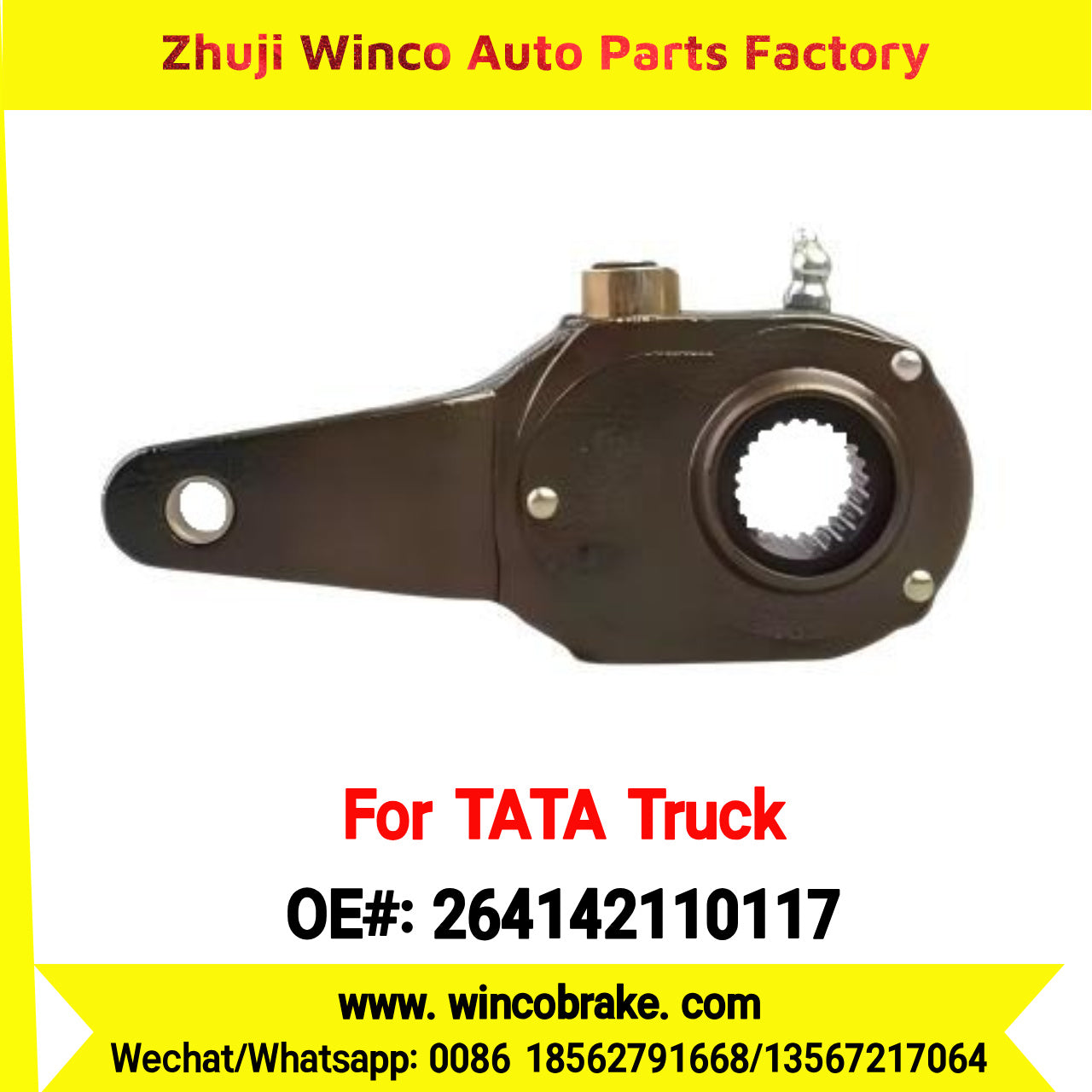 Winco OEM 264142110160 Truck Parts 709 Front SMALL 24 TEETH Manual Slack Adjuster for India Series TATA Trucks New Condition Brake Assembly