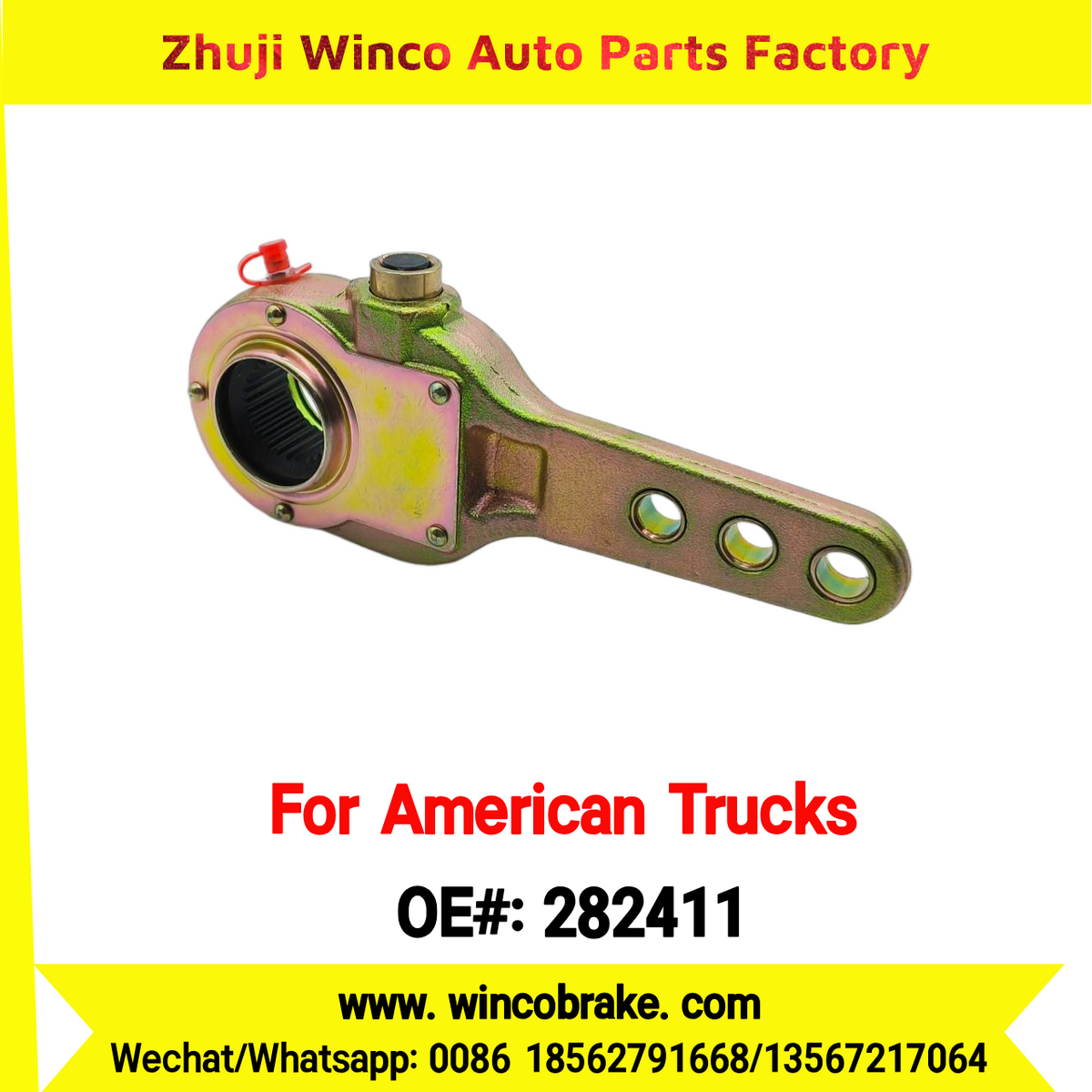 Winco OEM 282411 Manual Brake Slack Adjuster MERITOR AXLE Truck Trailer Straight 28 Spline Brake Systems Accessory American Trucks Type To Replace Haldex KN44071