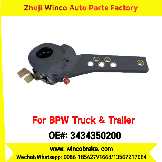Winco OEM 3434350200 Automatic Brake Slack Adjuster for BPW Axle Truck & Trailer 6 Holes 10 Teeth Replace Haldex