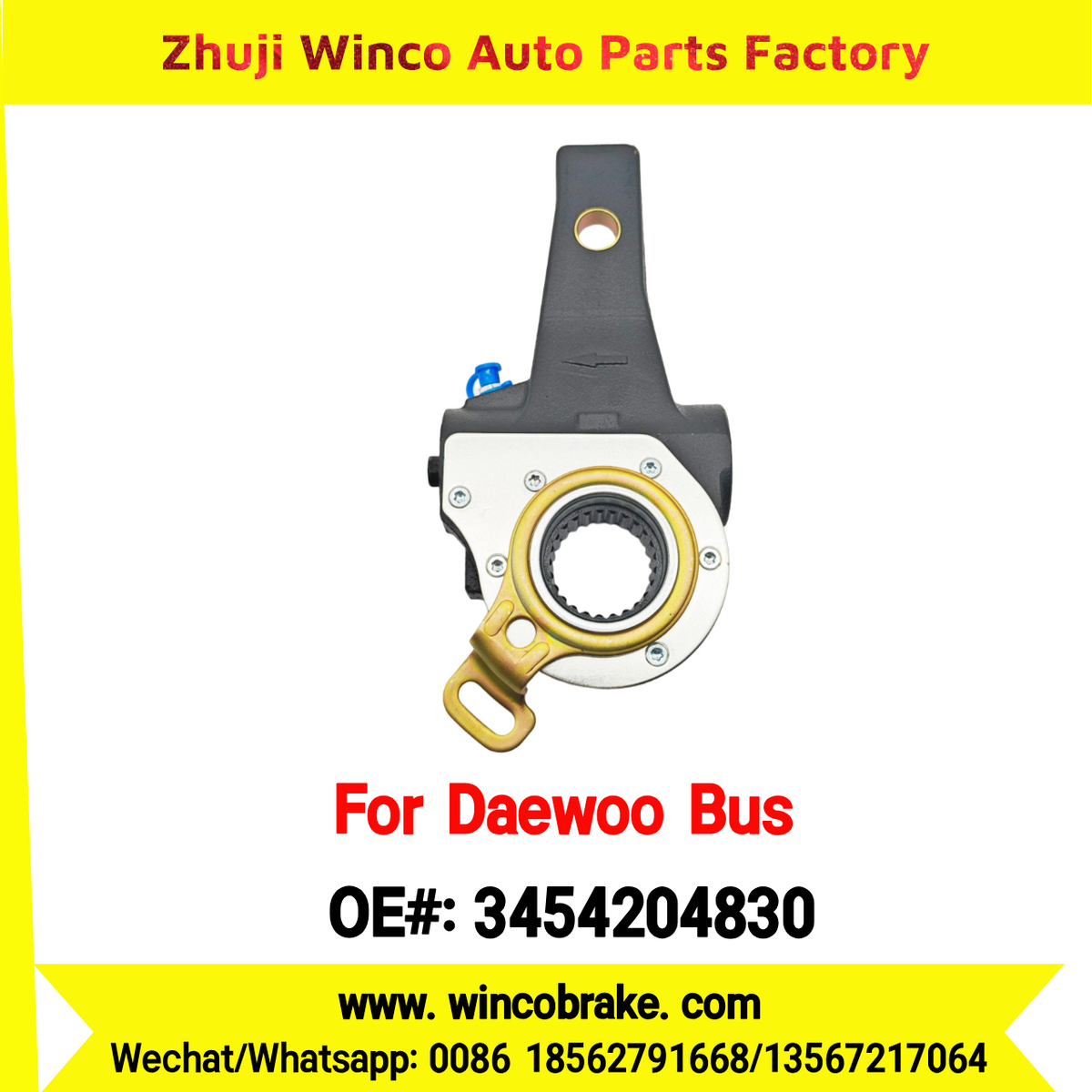 Winco OEM 3454204830 Automatic Slack Adjuster for Suit to Daewoo Truck and Bus 25 Teeth South Korea