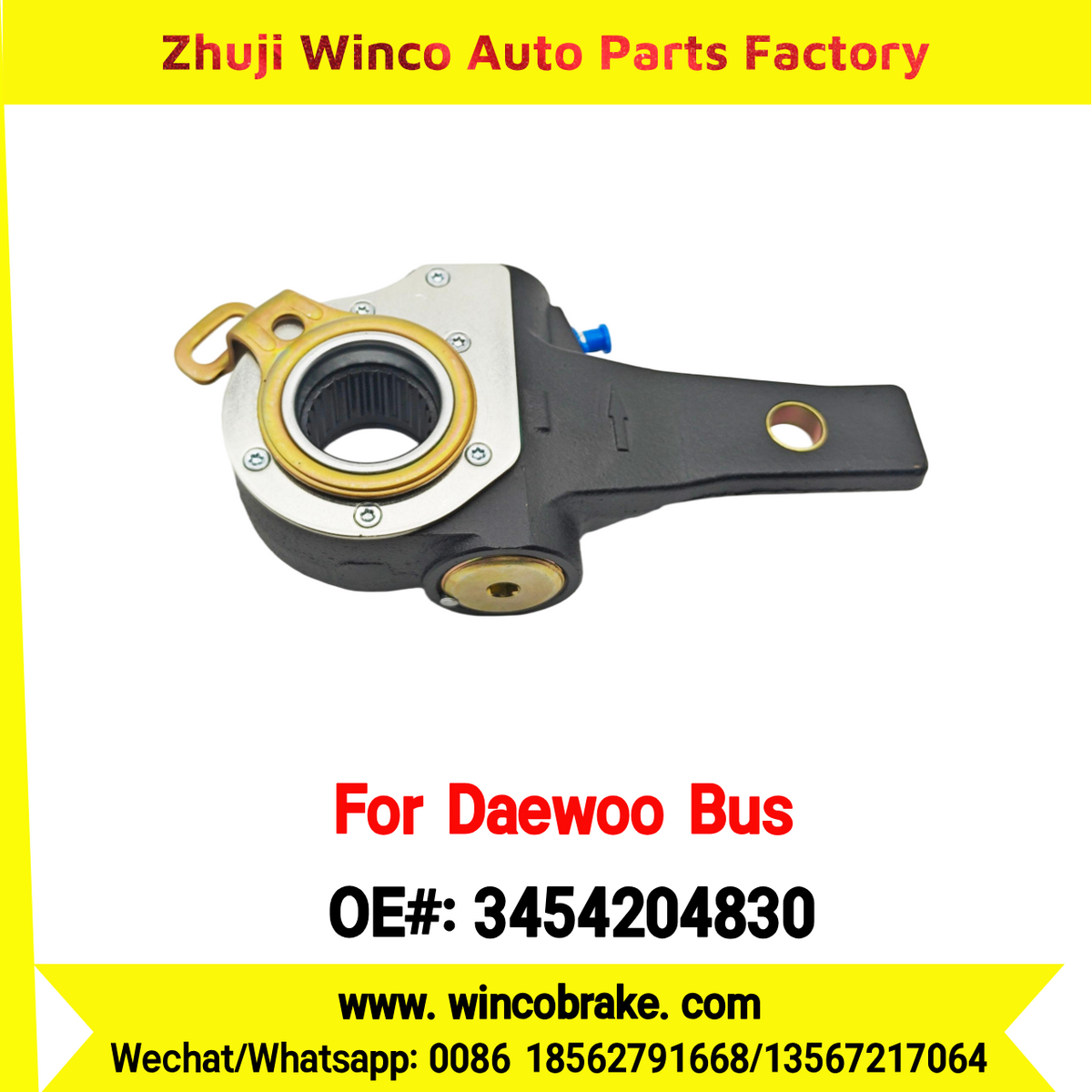 Winco OEM 3454204830 Automatic Slack Adjuster for Suit to Daewoo Truck and Bus 25 Teeth South Korea