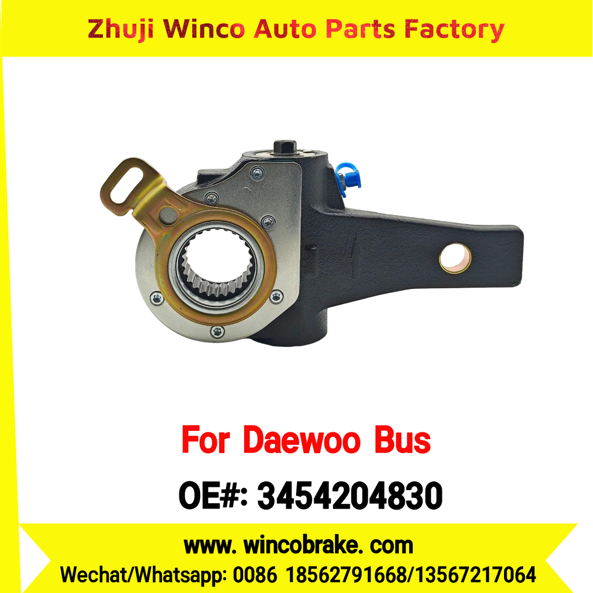 Winco OEM 3454204830 Automatic Slack Adjuster for Suit to Daewoo Truck and Bus 25 Teeth South Korea