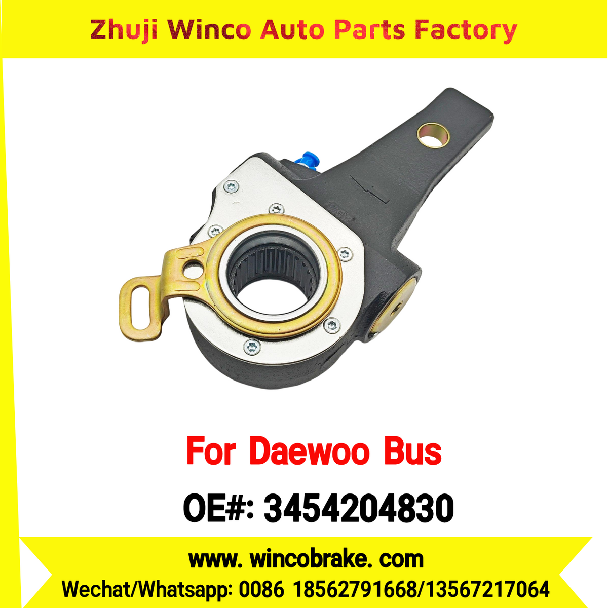 Winco OEM 3454204830 Automatic Slack Adjuster for Suit to Daewoo Truck and Bus 25 Teeth South Korea