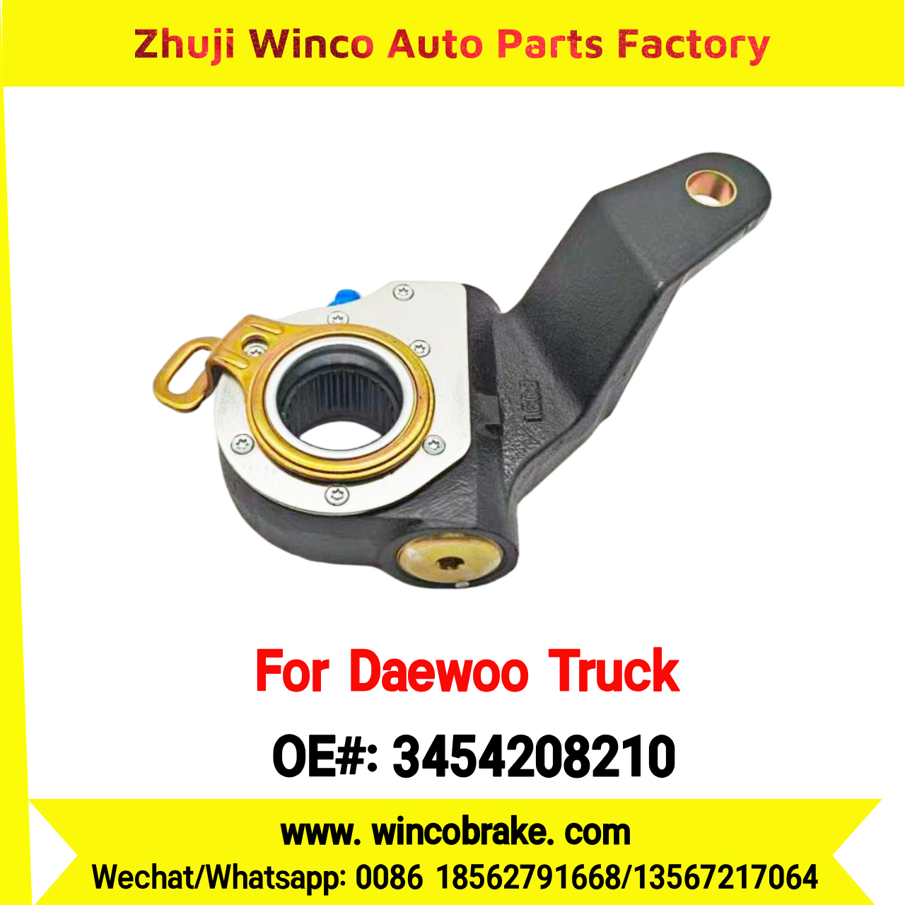 Winco OEM 3454208210 Automatic Slack Adjuster Suit to DAEWOO Trucks Parts ULTRA NOVUS 25 Teeth South Korea Southeast Asia Market To Replace Haldex