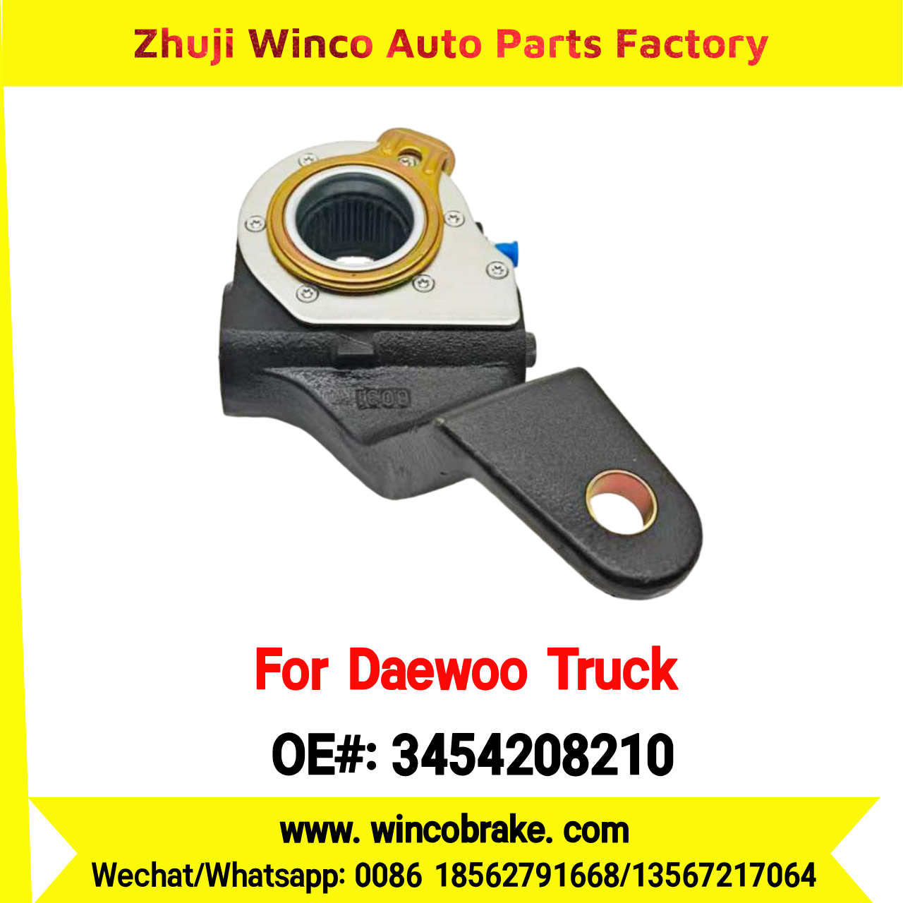 Winco OEM 3454208210 Automatic Slack Adjuster Suit to DAEWOO Trucks Parts ULTRA NOVUS 25 Teeth South Korea Southeast Asia Market To Replace Haldex