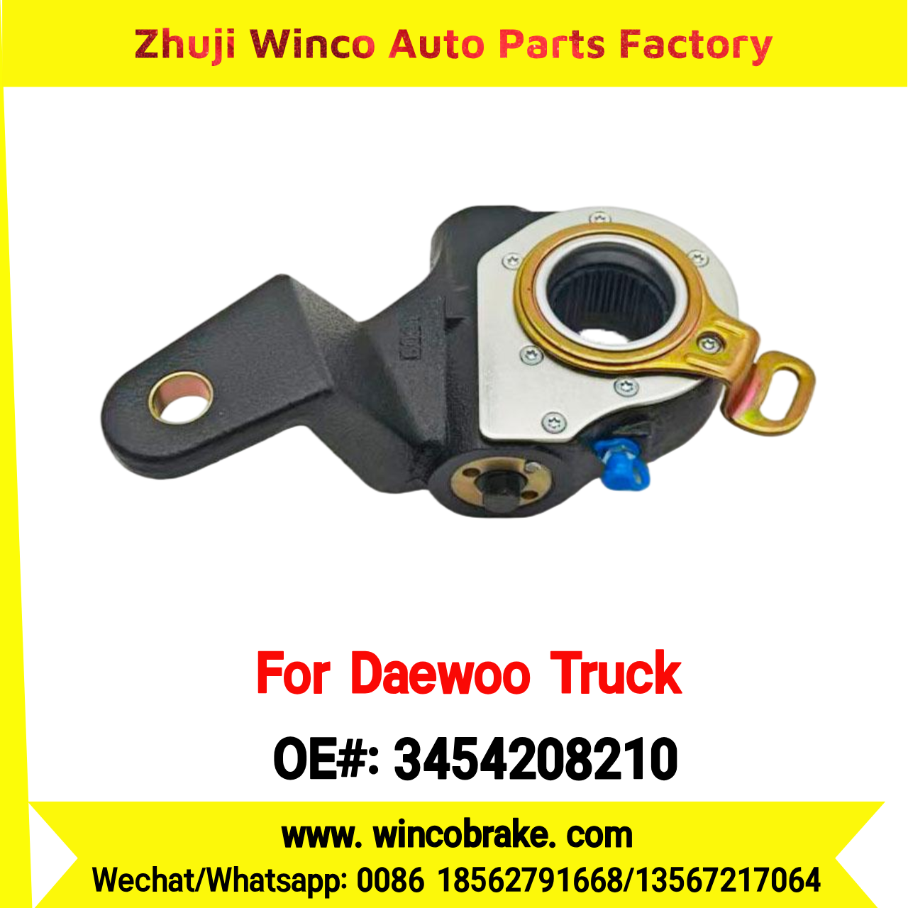 Winco OEM 3454208210 Automatic Slack Adjuster Suit to DAEWOO Trucks Parts ULTRA NOVUS 25 Teeth South Korea Southeast Asia Market To Replace Haldex