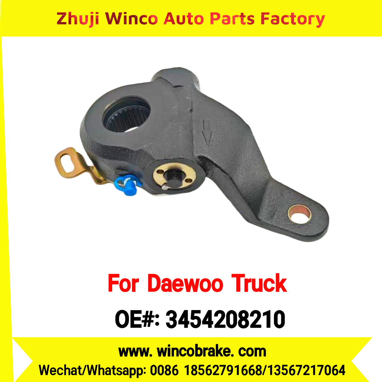 Winco OEM 3454208210 Automatic Slack Adjuster Suit to DAEWOO Trucks Parts ULTRA NOVUS 25 Teeth South Korea Southeast Asia Market To Replace Haldex