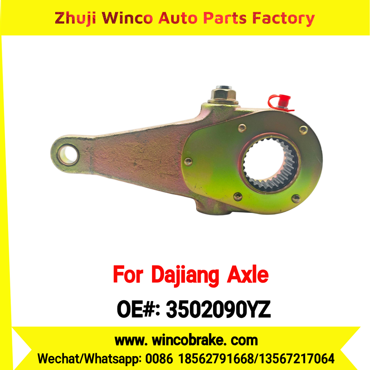 Winco OEM 3502090YZ Manual Slack Adjuster for Suit to China Dajiang Axle For Crane Brake Parts 26 Teeth