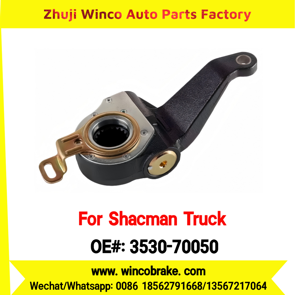 Winco OEM 3530-70050 Automatic Slack Adjuster for Suit to Shacman Truck X3000 Rear Right Axle 19 Teeth Spare Parts