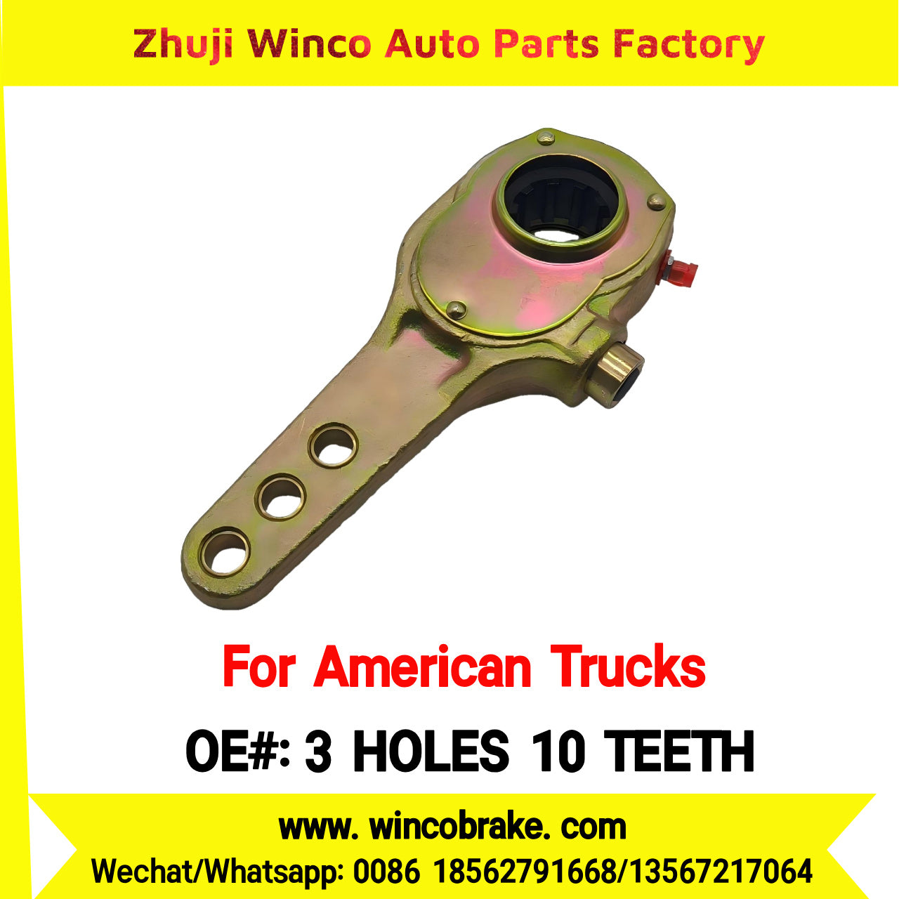 Winco OEM 3 Holes 10 Teeth KN47001 Manual Slack Adjuster for Forged Steel SUIT TO American Trucks