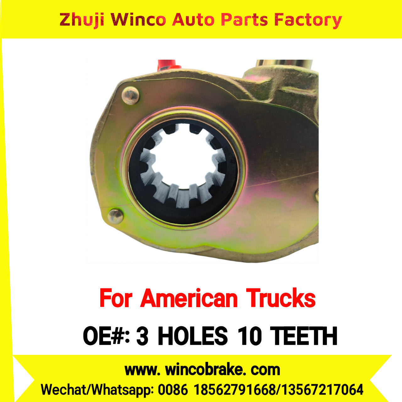 Winco OEM 3 Holes 10 Teeth KN47001 Manual Slack Adjuster for Forged Steel SUIT TO American Trucks