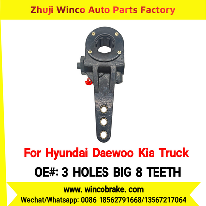 Winco OEM 3 HOLES BIG 8 TEETH Manual Slack Adjuster for Suit to Korea Trucks &amp; Trailers Hyundai Daewoo Kia Straight 8 Splines to Southeast Asia Market