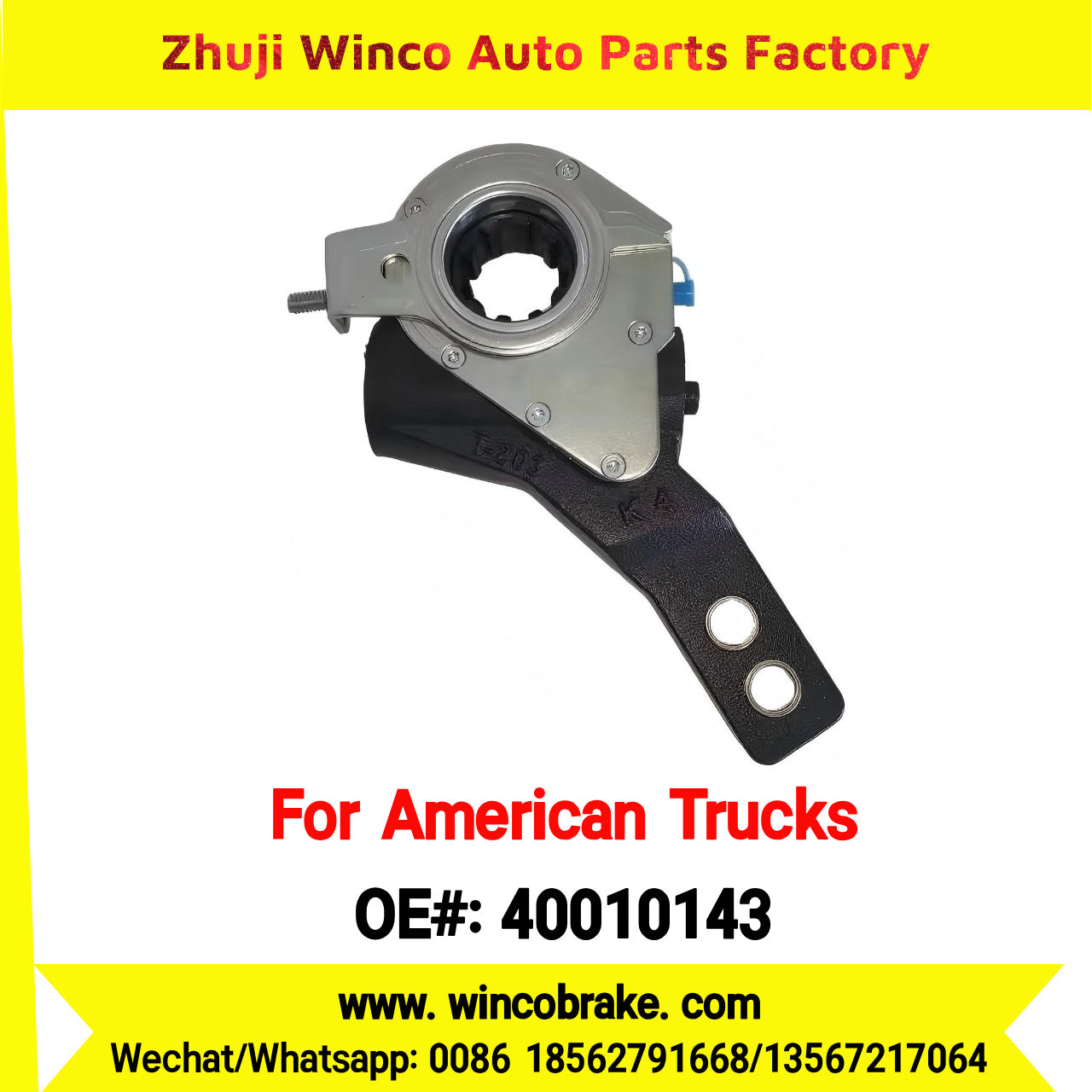 Winco OEM 40010143 Automatic Slack Adjuster with 10 Teeth New Condition Exported to North American Market-Model 40010143