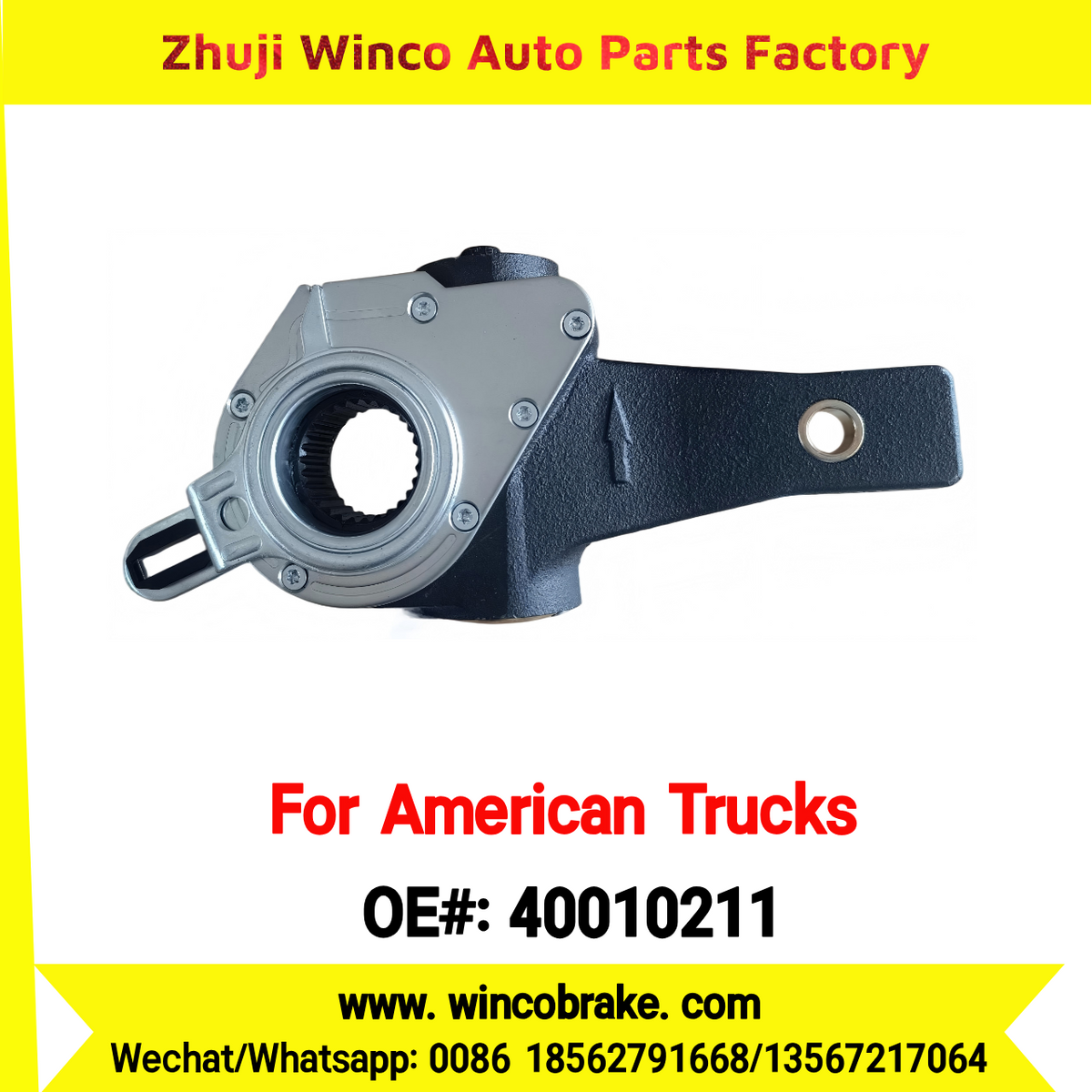 Winco OEM 40010211 Automatic Slack Adjuster for Elite Truck Brake Systems 5.5" For Haldex 40010211 133.2840 409-10683 28 Teeth Replacement SUIT TO AMERICAN TRUCKS Replace Haldex 40010211