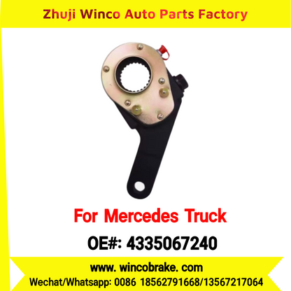 Winco OEM 4335067240 Brake Adjuster for Mercedes Benz Truck Manual Slack Adjuster Auto Parts Brake Adjusting Arm Haldex Type 1 Hole TO FIT MERCEDES Trucks LH 26 Teeth Replace Haldex