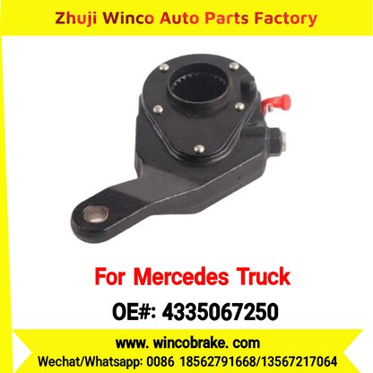 Winco OEM 4335067250 Brake Adjuster for Mercedes Benz Truck Manual Slack Adjuster Auto Parts Brake Adjusting Arm Haldex Type 1 Hole TO FIT MERCEDES Trucks RH 26 Teeth Replace Haldex