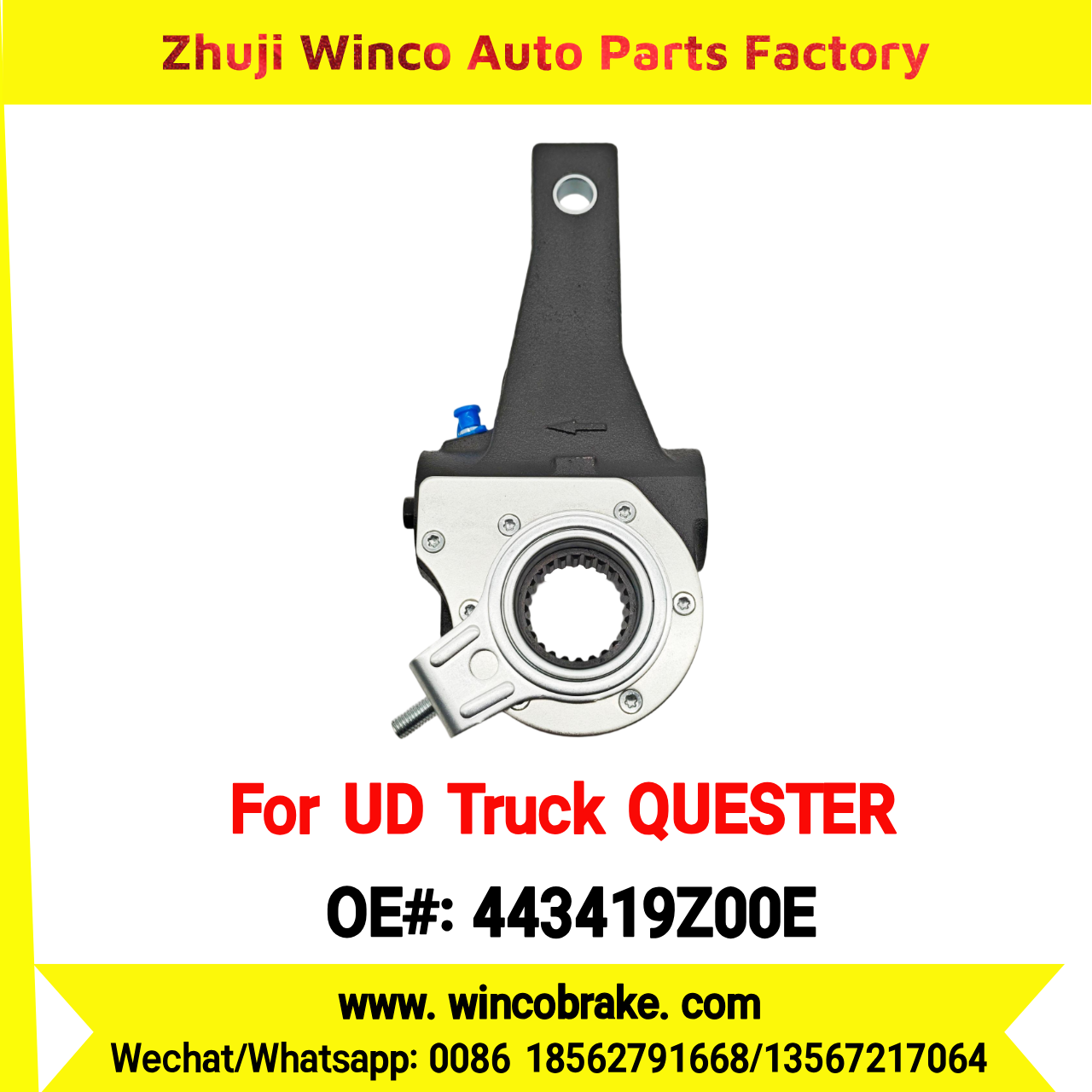 Winco OEM 443419Z00E Automatic Slack Adjuster for Suit to NISSAN UD QUESTER to Southeast Asia Market 24 Teeth