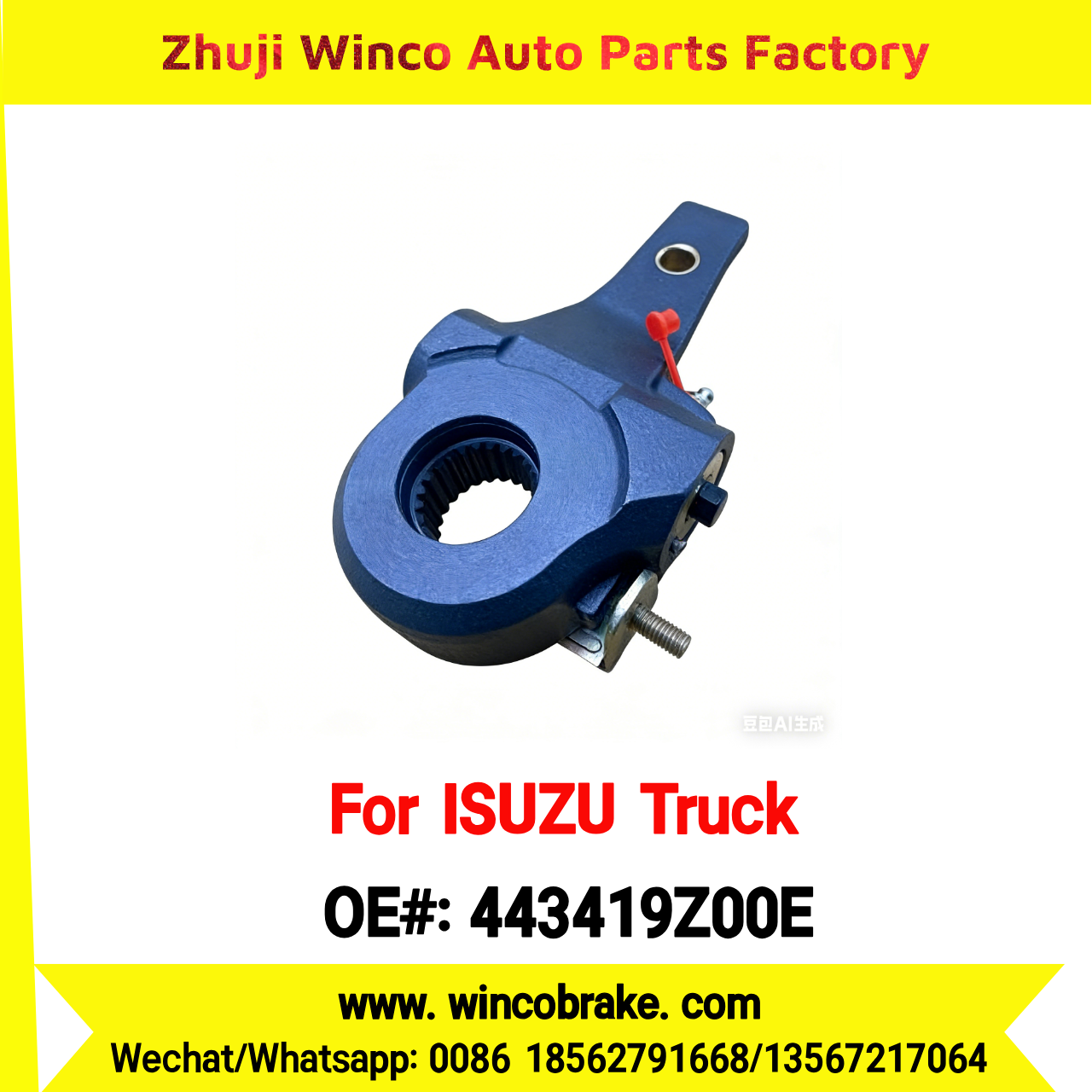 Winco OEM 443419Z00E Automatic Slack Adjuster for Suit to Japanese ISUZU Trucks Japanese Nissan UD Quester Spare Parts to Fit Truck & Trailer for Southeast Asia Market