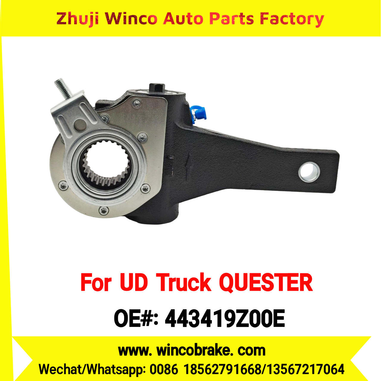 Winco OEM 443419Z00E Automatic Slack Adjuster for Suit to NISSAN UD QUESTER to Southeast Asia Market 24 Teeth