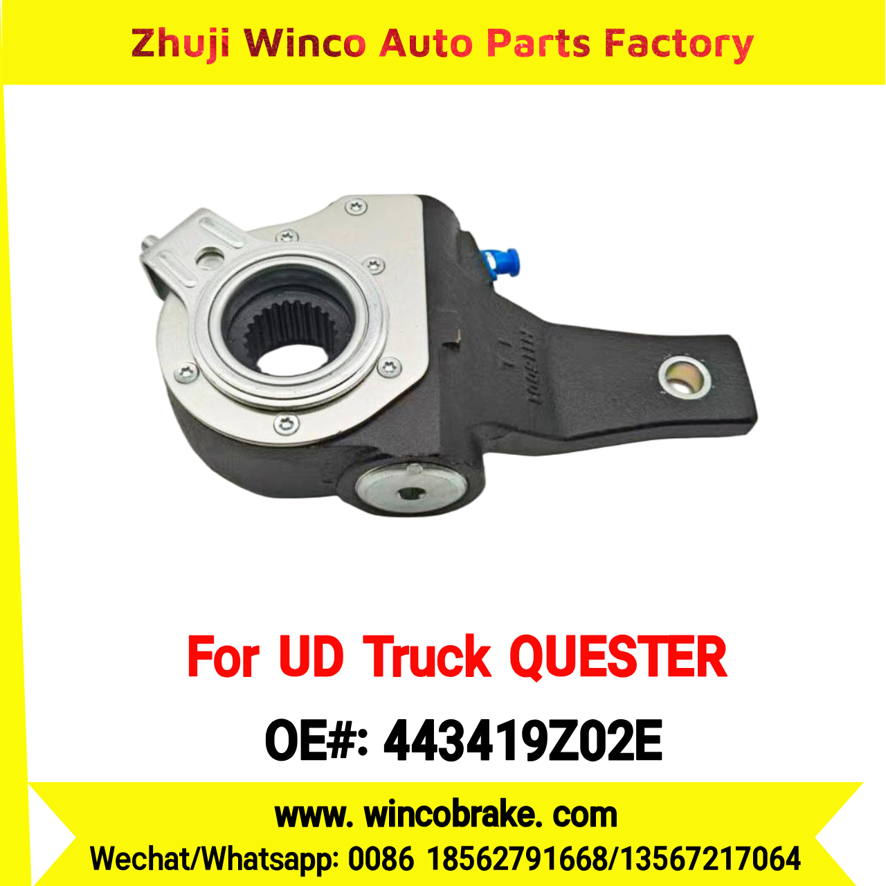 Winco OEM 443419Z02E Automatic Slack Adjuster for Suit to NISSAN UD QUESTER to Southeast Asia Market Rear 24 Teeth