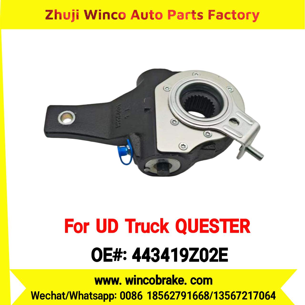 Winco OEM 443419Z02E Automatic Slack Adjuster for Suit to NISSAN UD QUESTER to Southeast Asia Market Rear 24 Teeth