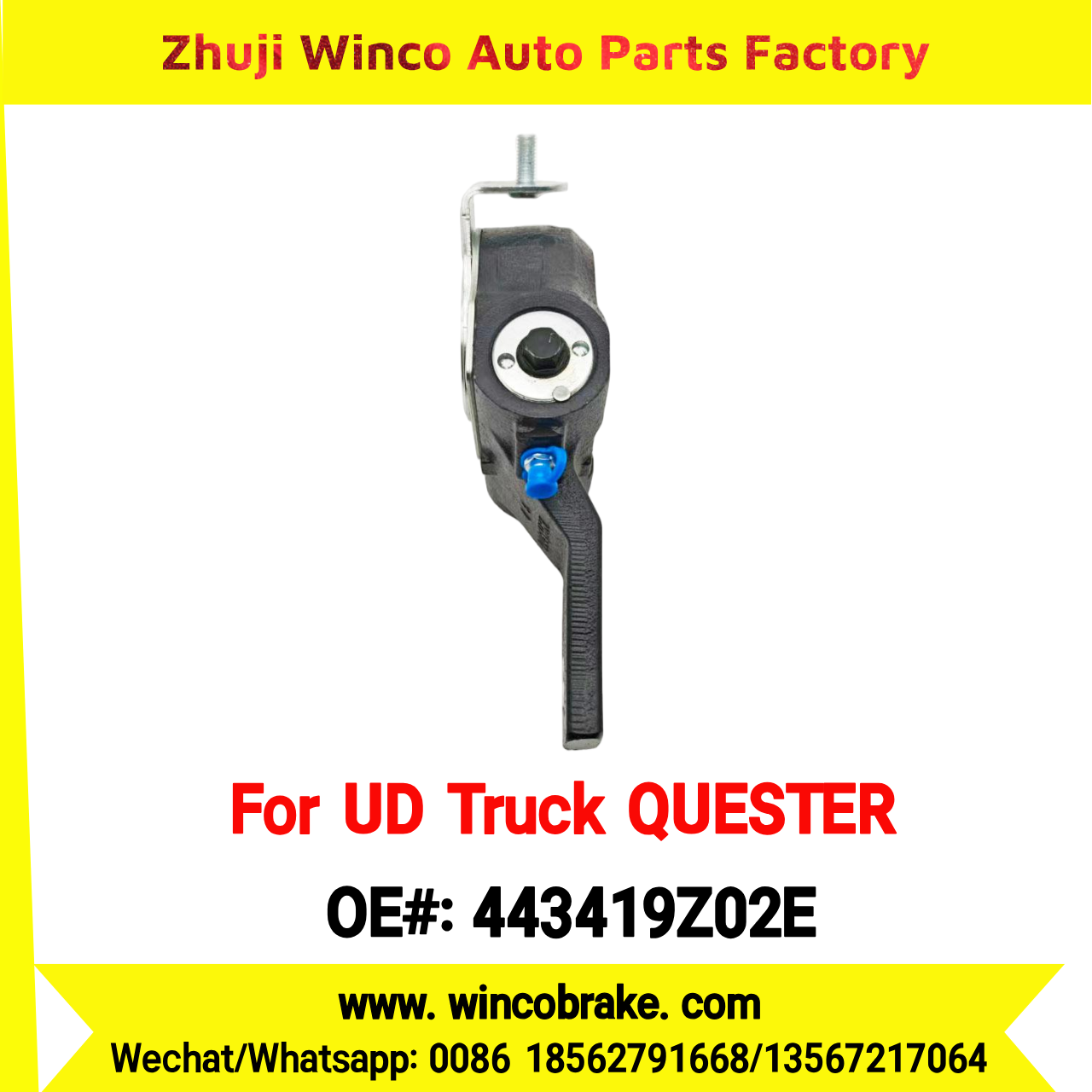 Winco OEM 443419Z02E Automatic Slack Adjuster for Suit to NISSAN UD QUESTER to Southeast Asia Market Rear 24 Teeth