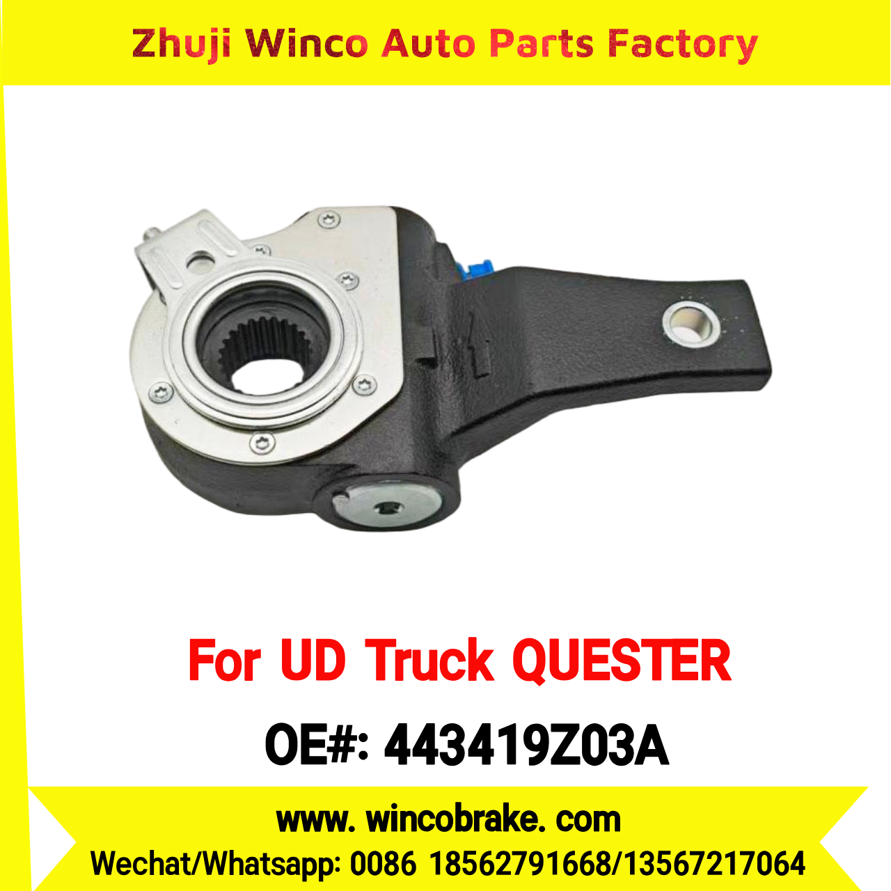 Winco OEM 443419Z03A Automatic Slack Adjuster for Suit to NISSAN UD QUESTER to Southeast Asia Market Rear 24 Teeth